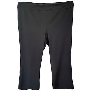 LANE BRYANT Black Pull-On Polyester Wide Leg Pants